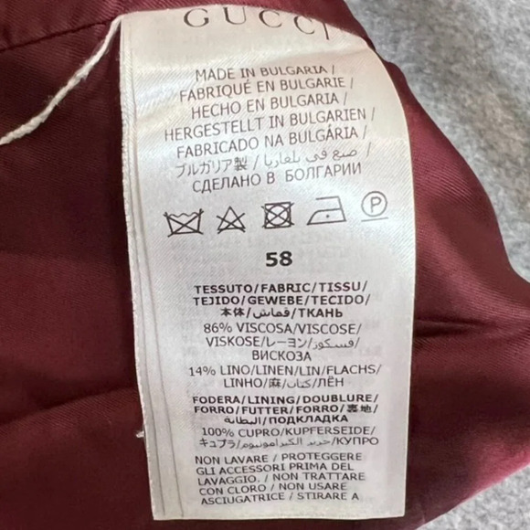 Gucci Jacket Women 58 Gold Button Uniform Blazer Linen Blend Navy Blue XXL - Picture 5 of 9